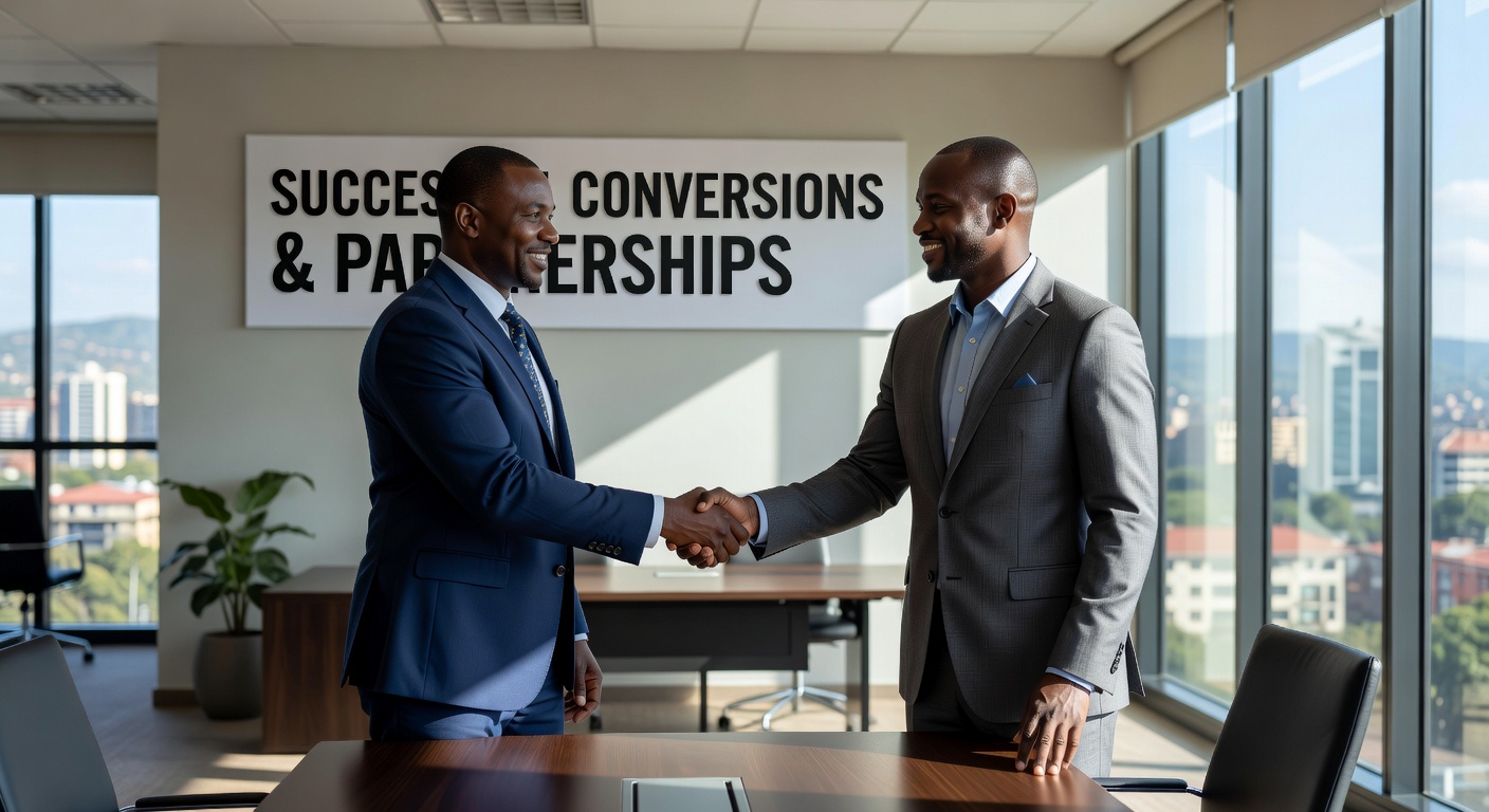 Ugandan business handshake partnership